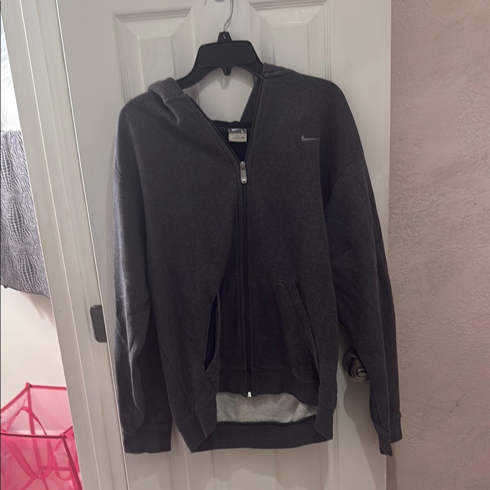 Nike Men's Dark Gray Zip-Up Hoodie